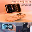 Lamcase for iPhone 17 Pro Max Case,with Magnetic Invisible Stand [Military Drop Protection] [Compatible with MagSafe] Shockproof Slim Translucent Anti-Slip with 2 Screen Protector,Orange