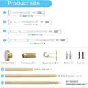 1pack Tension Curtain Rod 41-126 In(4-10Ft),Long Shower Curtain Rods No Drilling Outdoor Tension Rods For Patio Gold Shower Rod For Window Or Bathroom，Rod Diameter 1.26in-One-Bond Stretching