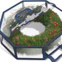 Hearth & Harbor Wreath Storage Container - Clear Christmas Wreath Storage Bag, Dual Zipper and Handles - 30" Premium Wreath Storage Organizer Box