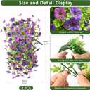 Artificial Fake Flowers Plants for Outdoor Spring Summer Decoration, 2 PCS Faux Silk Daisy Flowers No Fade UV Resistant Realistic for Outside Home Planter Porch Patio Balcony Yard Decor (Purple)