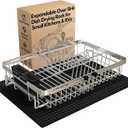 MAJALiS Dish Drying Rack Over The Sink with Utensil Holder, Mat | Expandable Stainless Steel Dish Drainer for Small Kitchen, Apartment, RV, Counter Space Saving, Perfect Fit, Rustproof, For 13"-30" W Sink with Mat