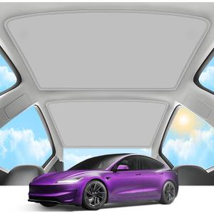 2025 Upgrade Sunshade Roof for Tesla Model 3 Highland 2024 2025 [No-Gap/Sag-Free] Heat Insulation Glass Roof Sunshade Sunroof for Tesla Model 3 Accessories 2025 2024 Gray
