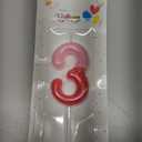 Pink Pig Candles Number Candle Birthday Cake Decorations Cake Cupcake Topper for Boy and Girl Birthday Decoration(Pink Red Number 3)