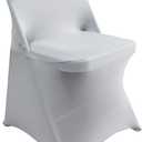 Spandex Folding Chair Cover Covers Stretch Chair Protectors for Wedding Party Events (2, Light Gray)