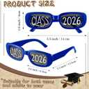 Cuffbow 24 Pcs 2026 Graduation Glasses Class of 2026 Sunglasses Bulk Plastic Eyeglasses Graduation Party Supplies Photo Booth Props (Blue) (Blue)
