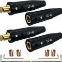 2 Pack LC-40 Welding Leads Quick Connector, Welding Cable Connectors, Male & Female Welding Connectors for Welding Machine Accessories, 1/0 and 2/0 Welding Cable Size Capacity, 350 Amp Max Rating