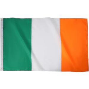 TOPFLAGS Irish Flag 3x5 Outdoor Heavy Duty Ireland Flags for St Patrick Day Outside 3 by 5 Foot Sewn Stripes Banner with 2 Brass Grommets Fade-resistant Vivid Color