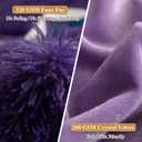 XeGe Faux Fur Fluffy Pillow Cases, Plush Shaggy Ultra Soft Furry Pillow Shams, Crystal Velvet Fuzzy Pillow Covers, Decorative Pillowcases for Bed Couch Sofa Zipper Closure, Set of 2 (King, Purple)