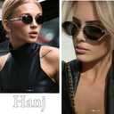 Hanj Trendy Oval Vintage 90s Sunglasses for Women, Retro Sun Glasses, Classic Shades UV Protection
