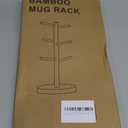 Wisuce Bamboo Coffee Mug Holder Tree, Thicker Base Coffee Cup Holder Stand for Counter, Countertop Mug Rack Organizer with 6 Hooks (Brown)