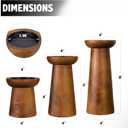 Pillar Candle Holders Set of 3 Wooden Candle Holders Decorative Wood Candlestick Holders for Living Room, Table Centerpiece for Wedding, Christmas, Party, Home - 4", 6", 8"