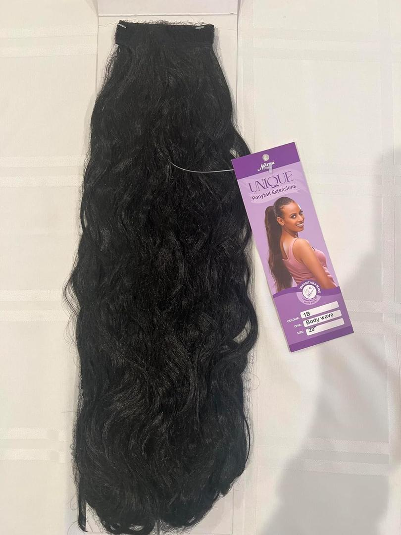 UNIQUE By NATNA Ponytail Hair Extension Natural Black Color (Kinky Straight 28 Inch)