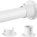 Closet Rods for Hanging Clothes, 1.3 Inch Diameter Heavy Duty Closet Rod 17-75 Inch Adjustable Clothes Hanging Bar Matte White Shower Curtain Rods for Closet, Wardrobes, Bathroom, Windows