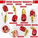 34 Pcs R410a Adapter Kit Mini Split Adapter 45° 90° Refrigerant Hose Connector,5/16'' Female 1/4'' Male, 1/2'' to 1/4'' Tank Connector with Valve Core Remover Thimble for Split System (Red)