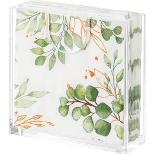 Clear Acrylic Napkin Holder for Table, Elegant Non-Slip Guest Towel Tray for Bathroom, Waterproof Vertical Tissue Dispenser for Kitchen, Dining, Bar, Office