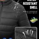 Men's Puffer Jacket Lightweight Warm Winter Jackets for Men Windproof Insulated Puffy Coat with 3 Pockets (Gray, L)