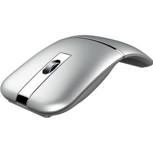 Bluetooth Wireless Arc Travel Mouse, Dual Model (2.4G+BT5.1) Rotating Foldable Mouse for Microsoft, Rechargeable Slim Portable Mice for Laptop, Notebook, PC, MacBook, Chromebook, Lenovo (Silver)