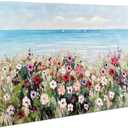 Waowumar Flowers Wall Art Modern Landscape Painting Floral Canvas Pictures for Bedroom Colorful Blossom Wildflowers Living Room Wall Dcor 40x20 Inch