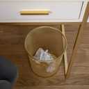 Martha Stewart Ryder Gold Mesh Metal Trash Can, 4.5 Gallon, Wastebasket for Office