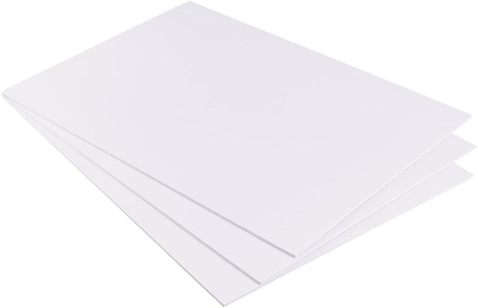 BENECREAT 3 Sheets 3mm White Foam Sheets Lightweight Rigid Foam, Foam Rubber Mats for Crafts, DIY Supplies, Mounting Crafts Modelling Art Display