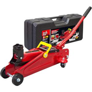 BIG RED TAM820014S Torin Hydraulic Trolley Service/Floor Jack with Blow Mold Carrying Storage Case, 1.5 Ton (3,000 lb) Capacity, Red