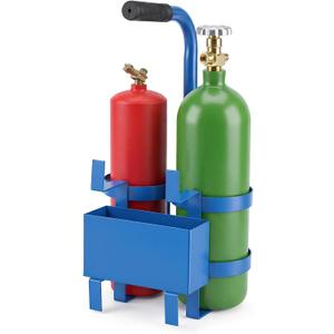 Zonon Metal Torch Carrying Stand for 10 cu/ft MC Acetylene and 20 cu/ft R Oxygen Tanks, Portable Welding Tool Tray
