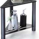 Shower Stool for Shaving Legs, Shower Bench for Inside Shower, Corner Shower Bench, Shower Shaving Foot Rest Suitable for Small Shower Spaces-Safe & Stable with Storage Shelf - Black