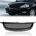 Front Grille Compatible with 2003-2008 Toyota Corolla CE LE S XRS Hood Mesh Grille ABS Plastic Glossy Black