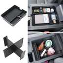 2-Piece Center Console Organizer & Armrest Divider Set for 2023-2025 Honda Pilot, 2024-2026 Passport, 2024-2025 Ridgeline | Custom Fit Durable ABS Plastic Storage Tray