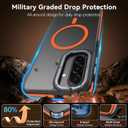 BENTOBEN for Samsung Galaxy A17 Case, [Compatible with MagSafe] Slim Thin Translucent Matte Back Samsung A17 Phone Case Women Men Cute Anti-Slip Shockproof Magnetic Cover for Galaxy A17, Black/Orange