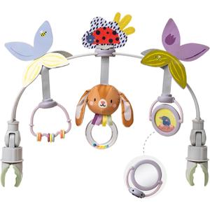 Taf Toys Baby Activity Arch, Stroller and Car Seat Toy Attachment with Rattling Beads Maze and Double-Sided Spinning Mirror, Ideal for Babys Fine Motor Skills Development, 0-12 Months