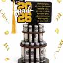 Graduation Money Holder 2026, Wood Class of 2026 Money Holder Cards for Graduation Gift, Unique Grad Money Gift Ideas for Her or Him, 2 Tier Cash Display Stand for Tabletop Party Decor