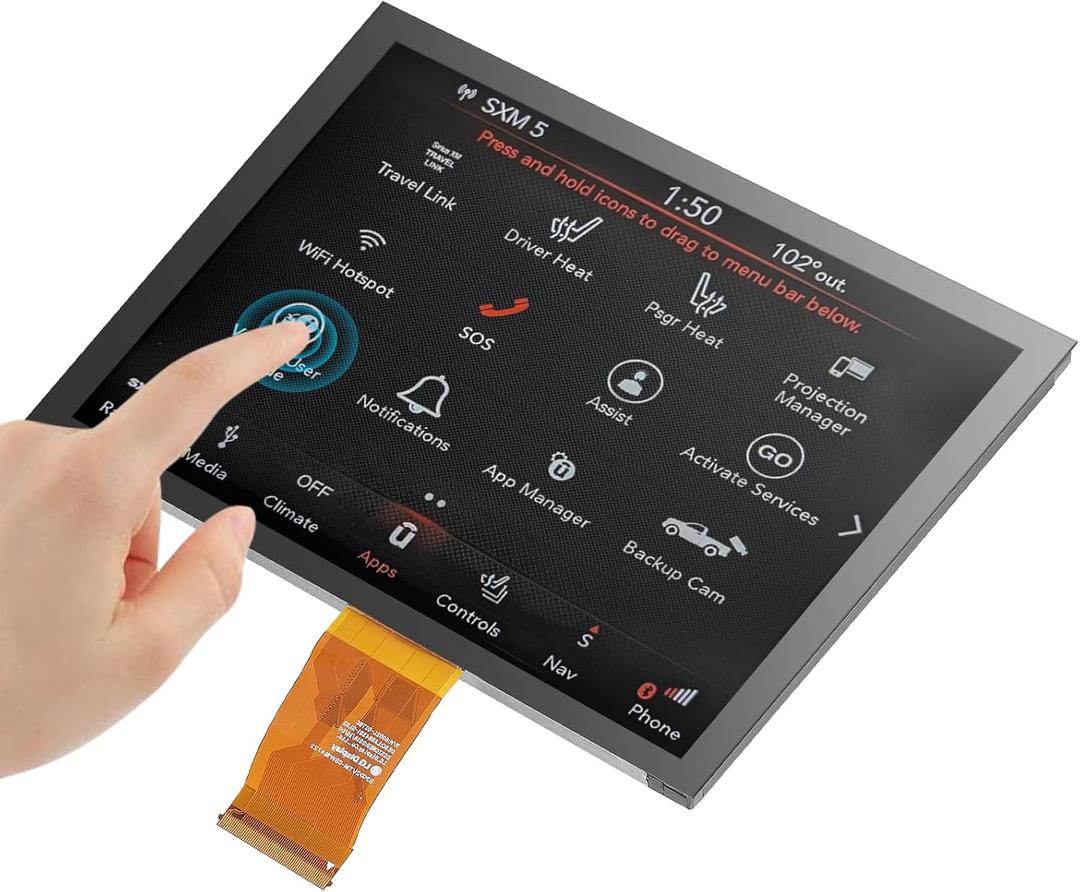 8.4" Uconnect Touch Screen 4C UAQ LCD Monitor Radio Navigation Compatible for Jeep Dodge RAM Chrysler 2017-2021 Radio Navigation New OEM Replace LA084X01(SL)(02)