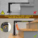 Foldable | Heavy-Duty Ladder Extender Pro, High Strength Steel Material Design Ladder Extension Pro for Stairs w/Non-Slip Mat, 11.4-18" Adjustable Height, Applicable Ladder Feet Spacing 25"