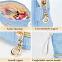 Initial Travel Makeup Bag for Women, Personalized Gift Large Double Layer Make Up Gift Cute Cosmetic Bag, Makeup Pouch Wide-open Roomy Makeup Travel Bags Birthday Thanksgiving Gifts for Her Blue -B