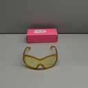 Oversized Trendy Wrap Around Sunglasses for Women Men - Cool Concert shades 2000s Retro Round Big Shield Glasses (Yellow)