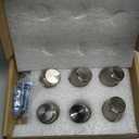 Goo-Ki 6 Pack Satin Nickel Knurled Cabinet Knobs  Textured Cylinder Drawer Pulls for Modern Kitchen Furniture, Dresser