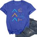 Down Syndrome Awareness Shirt Women The Lucky Few Shirt World Down Syndrome Day Short Sleeve Tops Blue (XL)