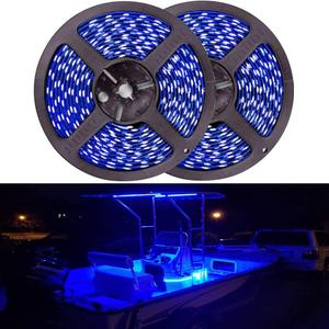 Seaponer Pontoon Boat Light, Marine LED Strip for Duck Jon Bass Sailboat Kayak Flex Lighting, Deck Accent Courtesy Interior Lights for Fishing Night, Blue, 12V