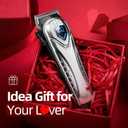 Chicclly Professional Hair Clippers for Men&Women, Low Noise Hair Cutting Kit with 10 Color Combs, LED Display, Gifts for Men, 5H Cordless Clippers and Trimmers Set with Scissors,Cape