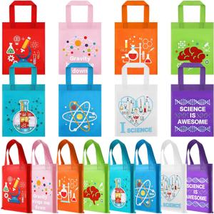 Ferraycle 24 Pcs Science Party Favor Bags Party Decorations for Lab Week 2026 Laboratory Supplies Books, Stationery Goodie Gift Treat Bag(Blue,Science Style)
