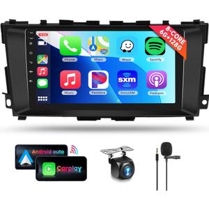 8 CORE 6G+128G Car Radio Stereo for Nissan Altima 2013-2018 with Wireless CarPlay/Android Auto, 9 inch 1280 * 720P IPS Touch Screen Android 13 GPS WiFi Bluetooth 32-Band DSP Camera