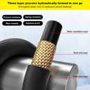 POHIR Power Washer Hose 100FT with 3/8'' Quick Connect, High Tensile Wire Braided Car Wash Water Hose with 2 Quick Connect Kits Compatible M22 14 mm, 1/4 Inch Hose for Pressure Washer, 4200 PSI