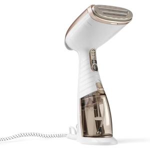 Conair Handheld Garment Steamer for Clothes, Turbo ExtremeSteam 1875W Fabric Steamer, Portable Handheld Design, Strong Penetrating Steam, White/Champagne