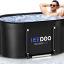 New Upgrade XL 139-Gallon Oval Ice Bath Tub - 6 Layered Portable Bathtub, Drop-In Bathtubs Foldable with Cover Cold Plunge Tub for Athletes, Home Gym, Outdoor Recovery Use.