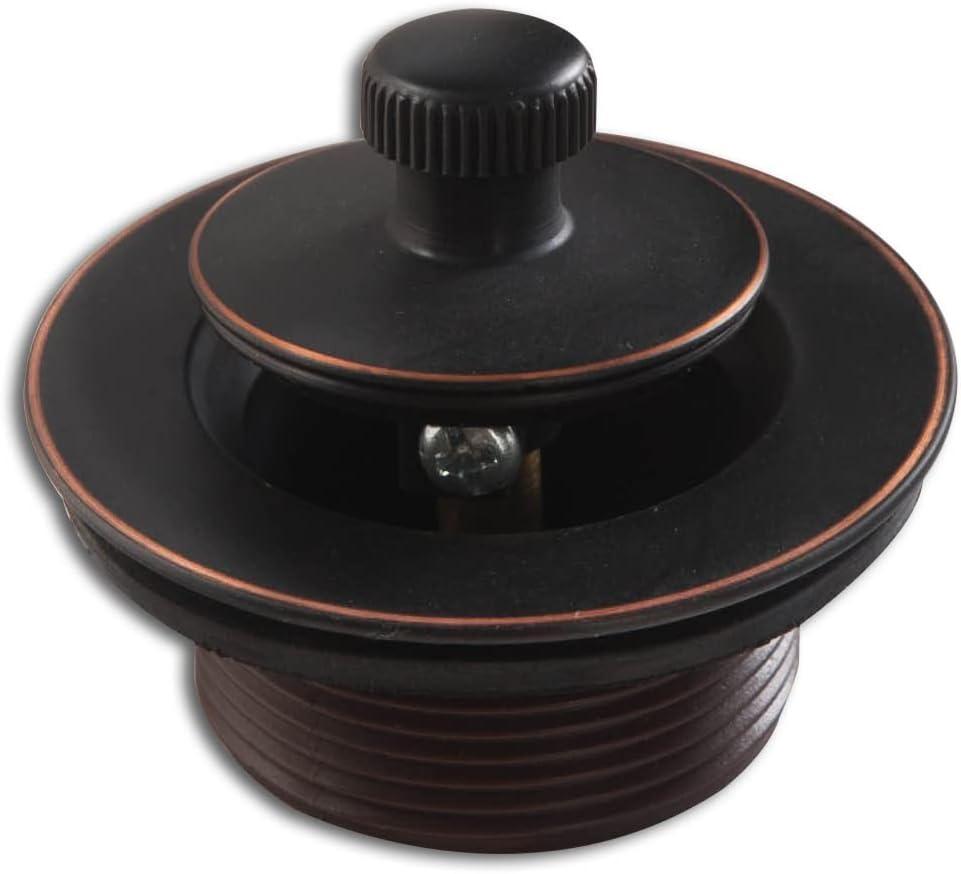 Lift and Turn Bathtub Drain Stopper with ABS Plastic Bushing, Fits in 1-1/2 Inch or 1-3/8 Inch Inner Bathtub Shoe, Easy to Install, Venetian Bronze