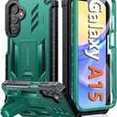 FNTCASE for Samsung Galaxy A15-5G Case: Military Grade Drop Proof Protection Phone Cover with Kickstand | Heavy Duty Rugged Full Body Protective Shockproof Matte Textured TPU Cases - 6.5 Inch (Green)