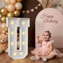 2.3FT Light up Letters, Large Marquee Letters U, 2.3 Feet Tall Big Sign U with Warm White Light for Birthday Wedding Proposal Engagement Graduation Party Backdrop Decorations