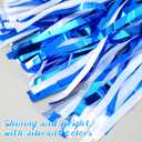 30 Packs Blue White Cheer Pom Poms with 11Inches Long Baton Handle,Cheerleading Pom Poms for Dance Team Spirit Party Football Basketball Club