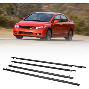 ZONFANT 4 Pcs Car Outer Door Window Moulding Trim Weatherstrip Seal Belt Compatible with Honda Vehicle Civic 2006-2011, Replace#72410-SNA-A01 72450-SNA-A01 72950-SNA-A01 72910-SNA-A01
